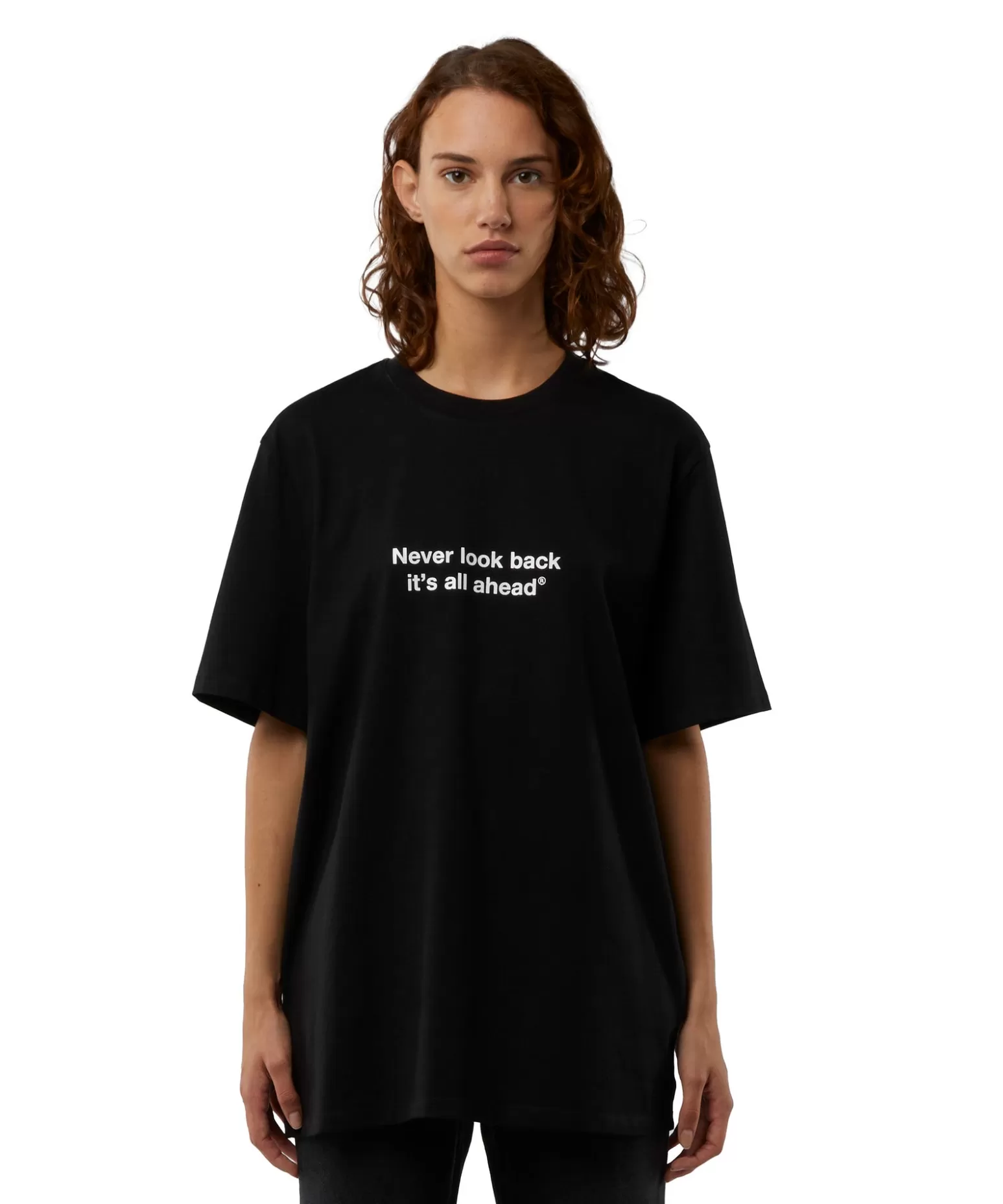 Uomo MSGM T-Shirt Girocollo Con Quote "Never Look Back It'S All Ahead"