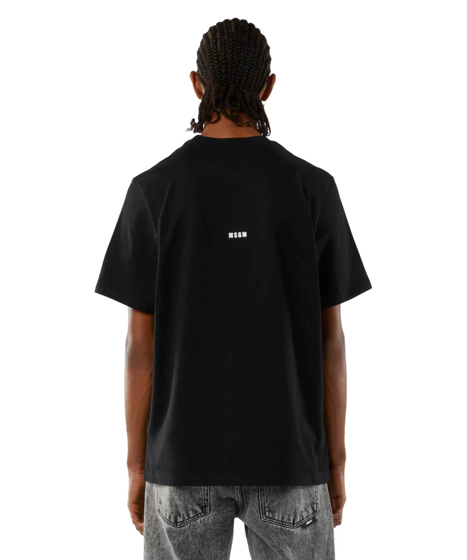 Donna MSGM T-Shirt Girocollo Con Quote "Never Look Back It'S All Ahead"
