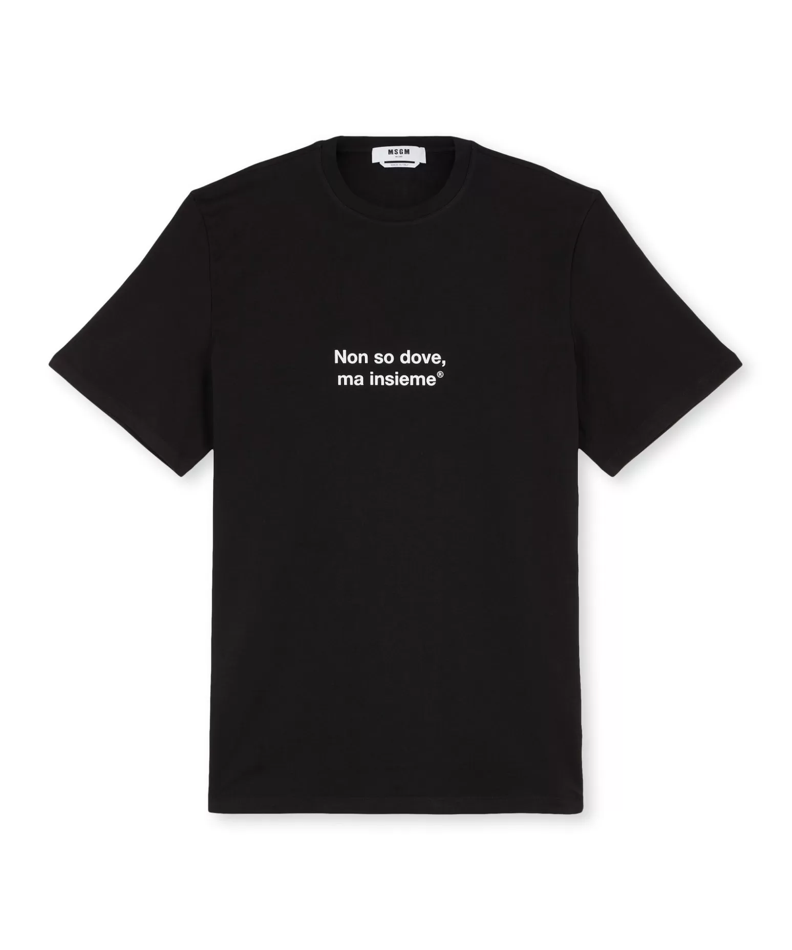 Uomo MSGM T-Shirt Girocollo Con Quote "Non So Dovema Insieme"