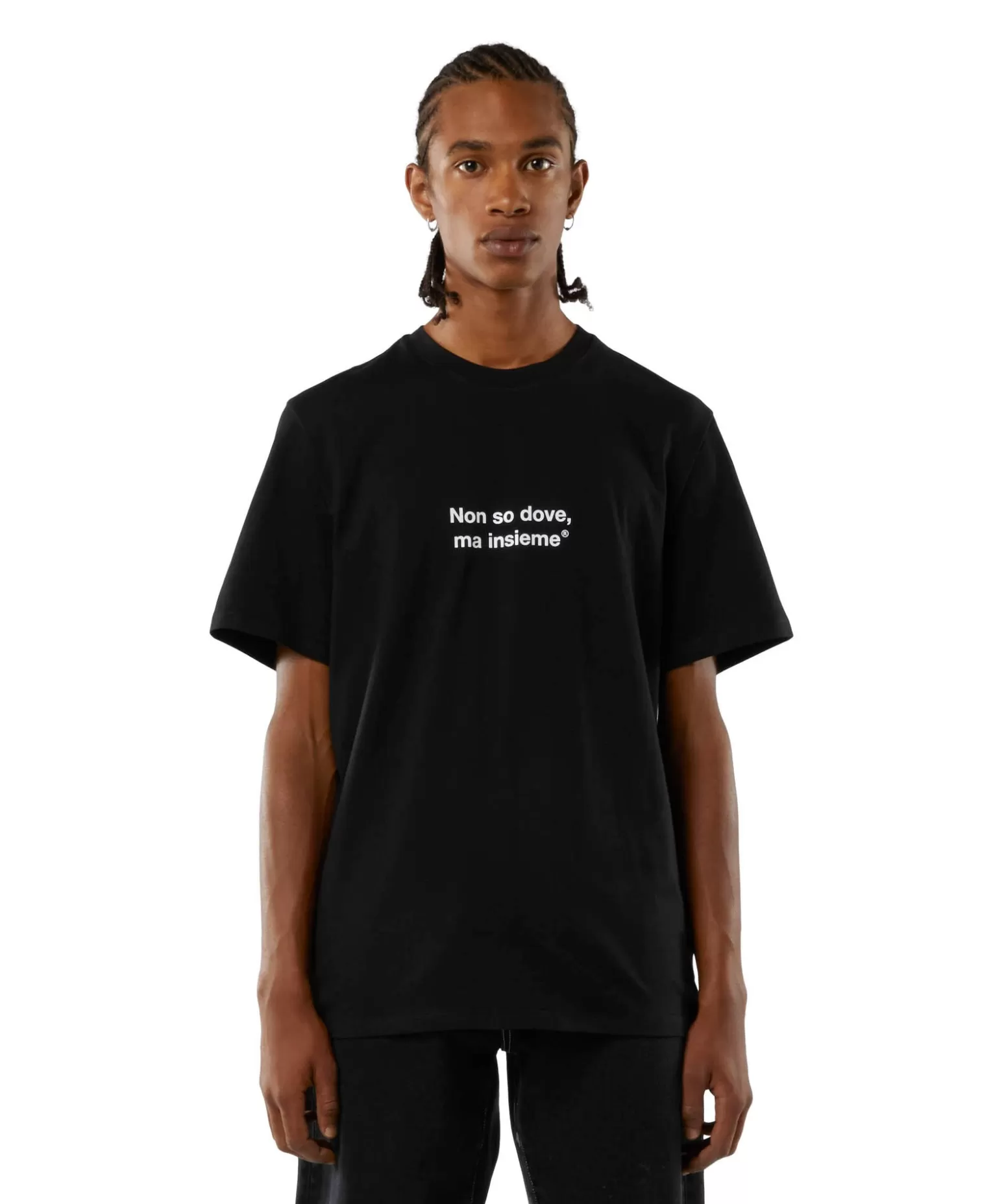 Uomo MSGM T-Shirt Girocollo Con Quote "Non So Dovema Insieme"