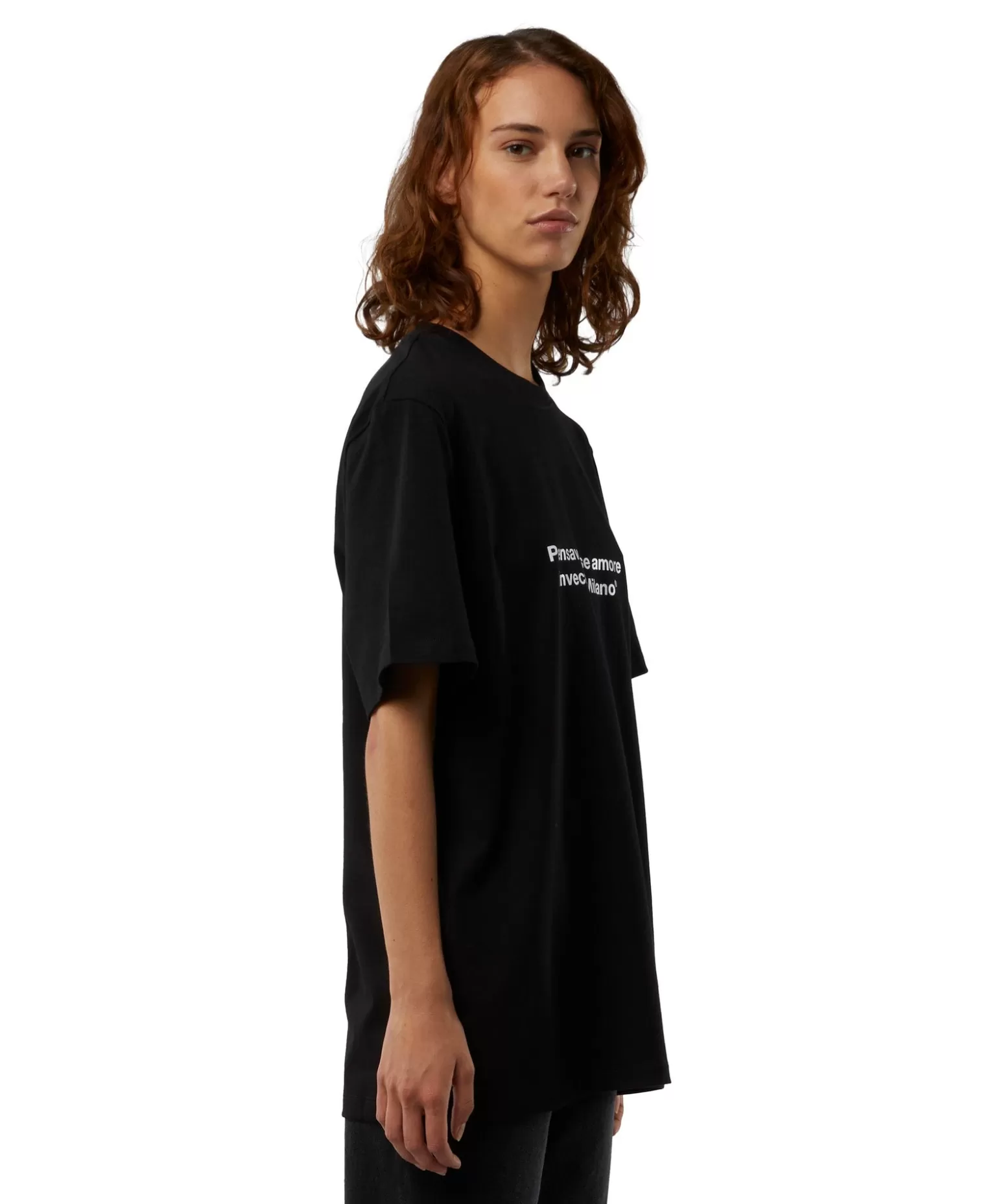 Uomo MSGM T-Shirt Girocollo Con Quote "Pensavo Fosse Amore Invece Era Milano"