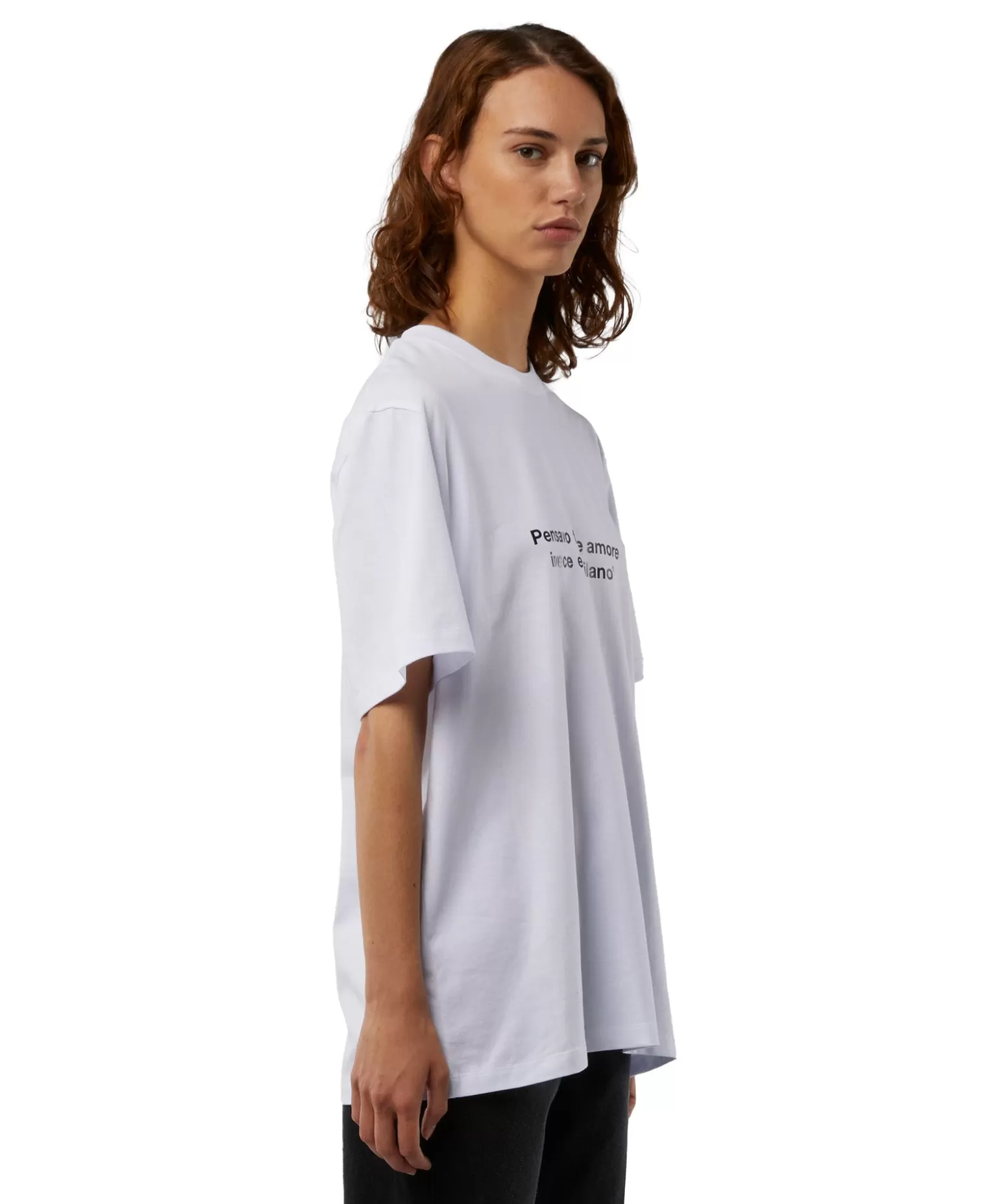 Uomo MSGM T-Shirt Girocollo Con Quote "Pensavo Fosse Amore Invece Era Milano"