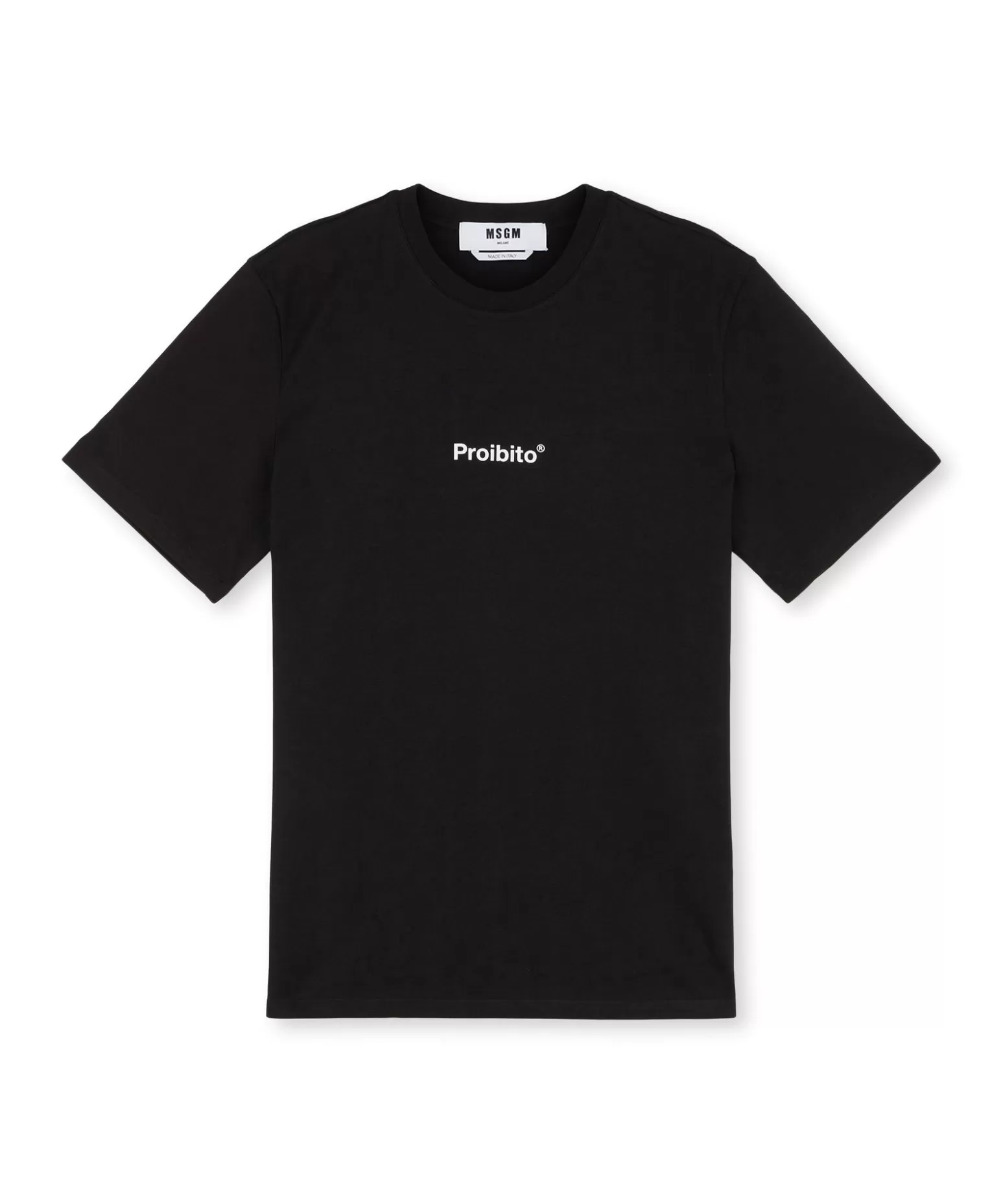 Donna MSGM T-Shirt Girocollo Con Quote "Proibito"