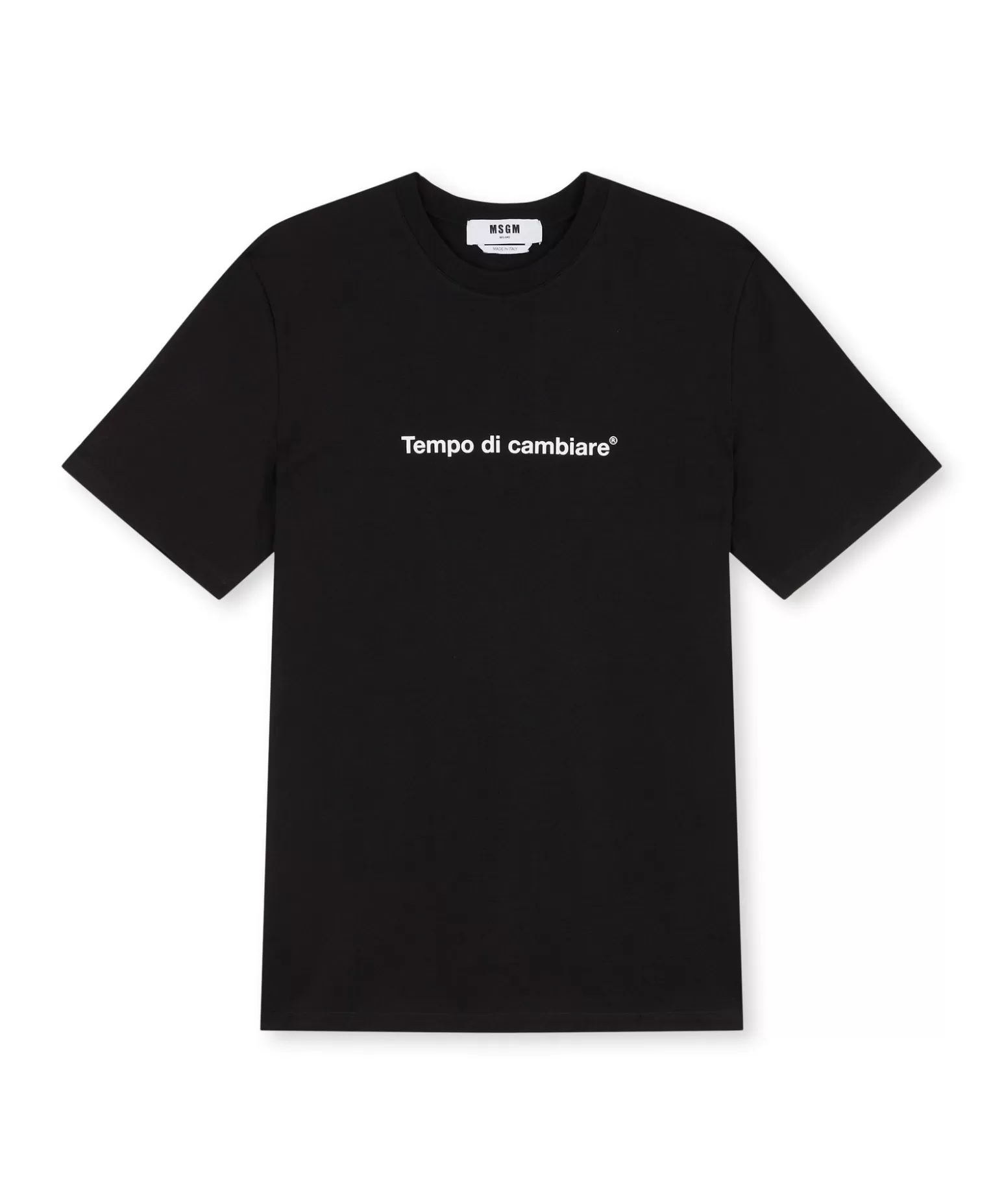 Uomo MSGM T-Shirt Girocollo Con Quote "Tempo Di Cambiare"