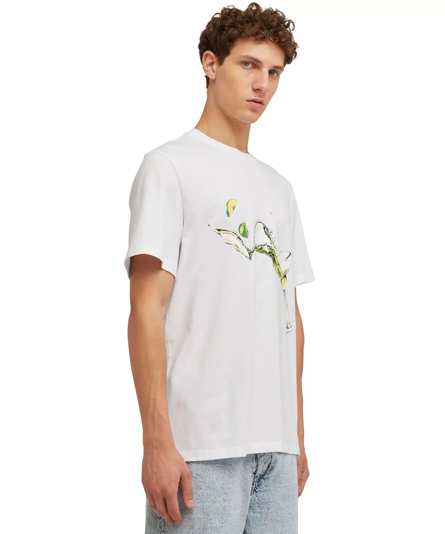 Uomo MSGM T-Shirt Girocollo In Cotone Con Grafica " Margarita" E "Club Paradiso"