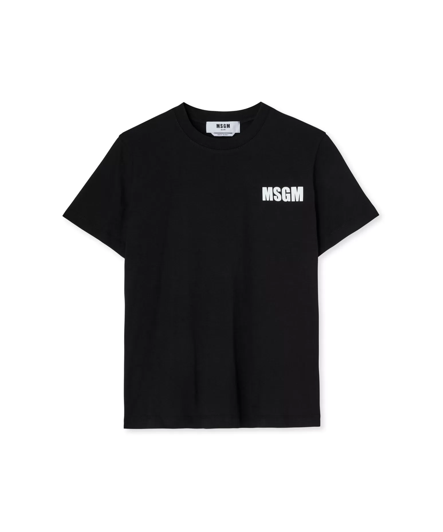 Donna MSGM T-Shirt Girocollo In Cotone Con Logo E Quote