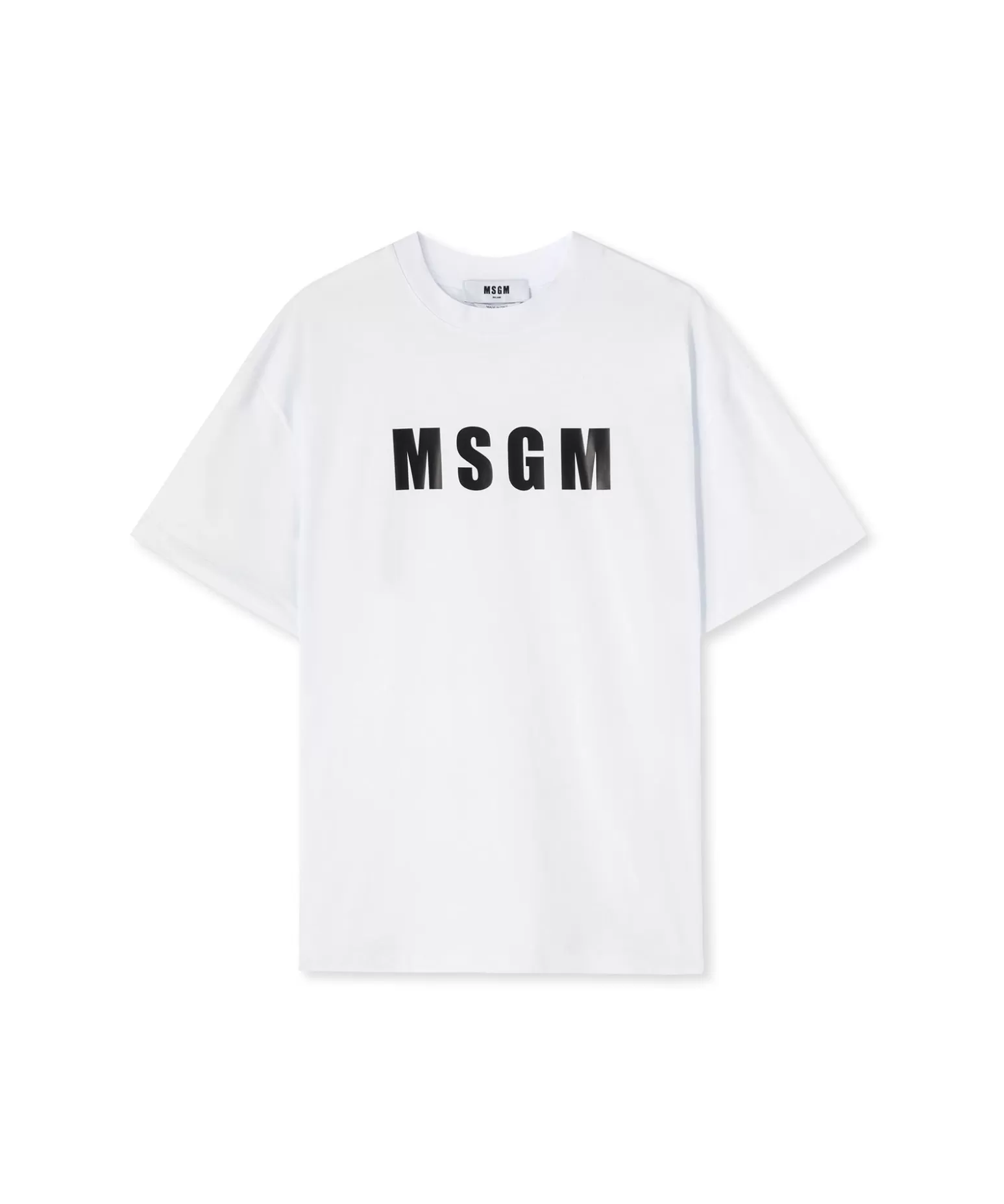 Uomo MSGM T-Shirt Girocollo In Cotone Con Logo