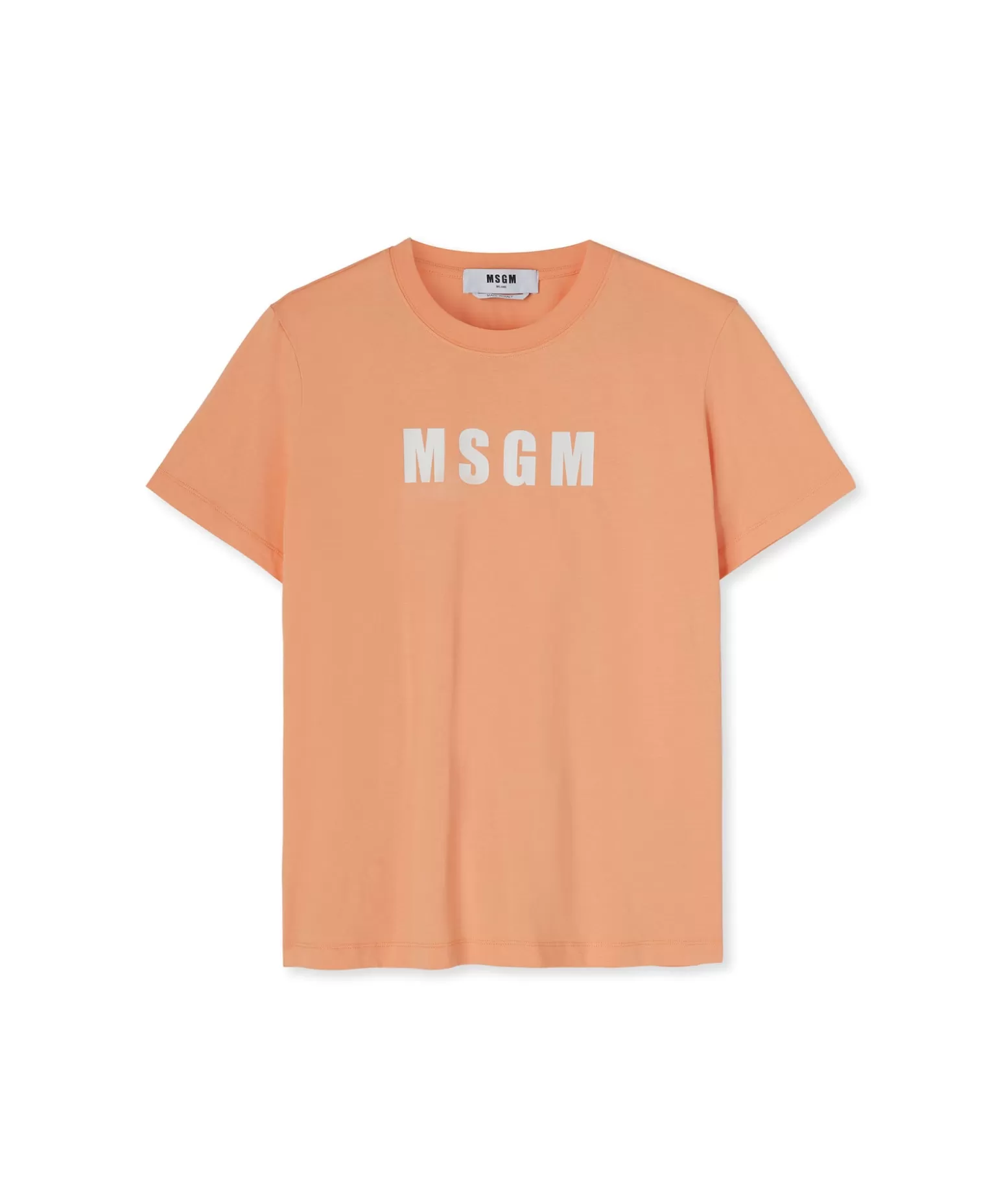 Donna MSGM T-Shirt Girocollo In Cotone Con Logo