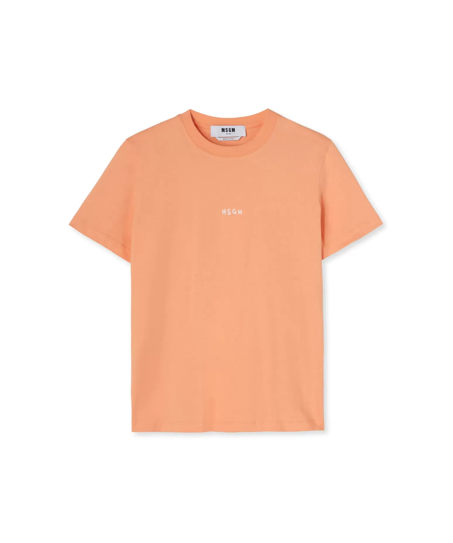 Donna MSGM T-Shirt Girocollo In Cotone Con Micro Logo