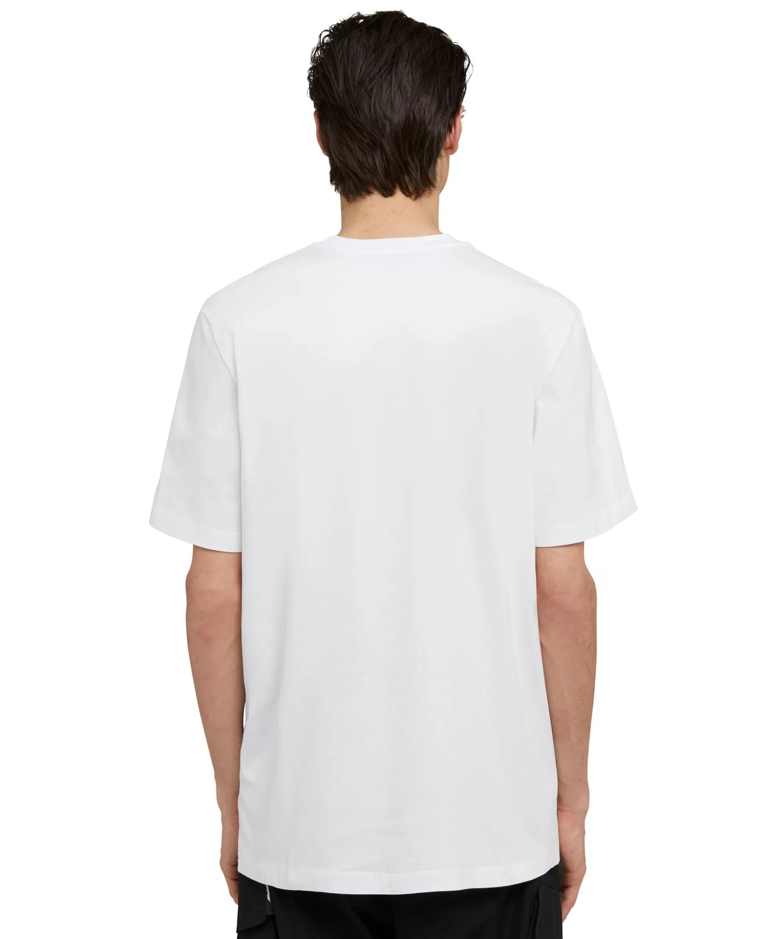 Uomo MSGM T-Shirt Girocollo In Cotone Con Nuovo Logo Pennellato Con Ombra Fluo