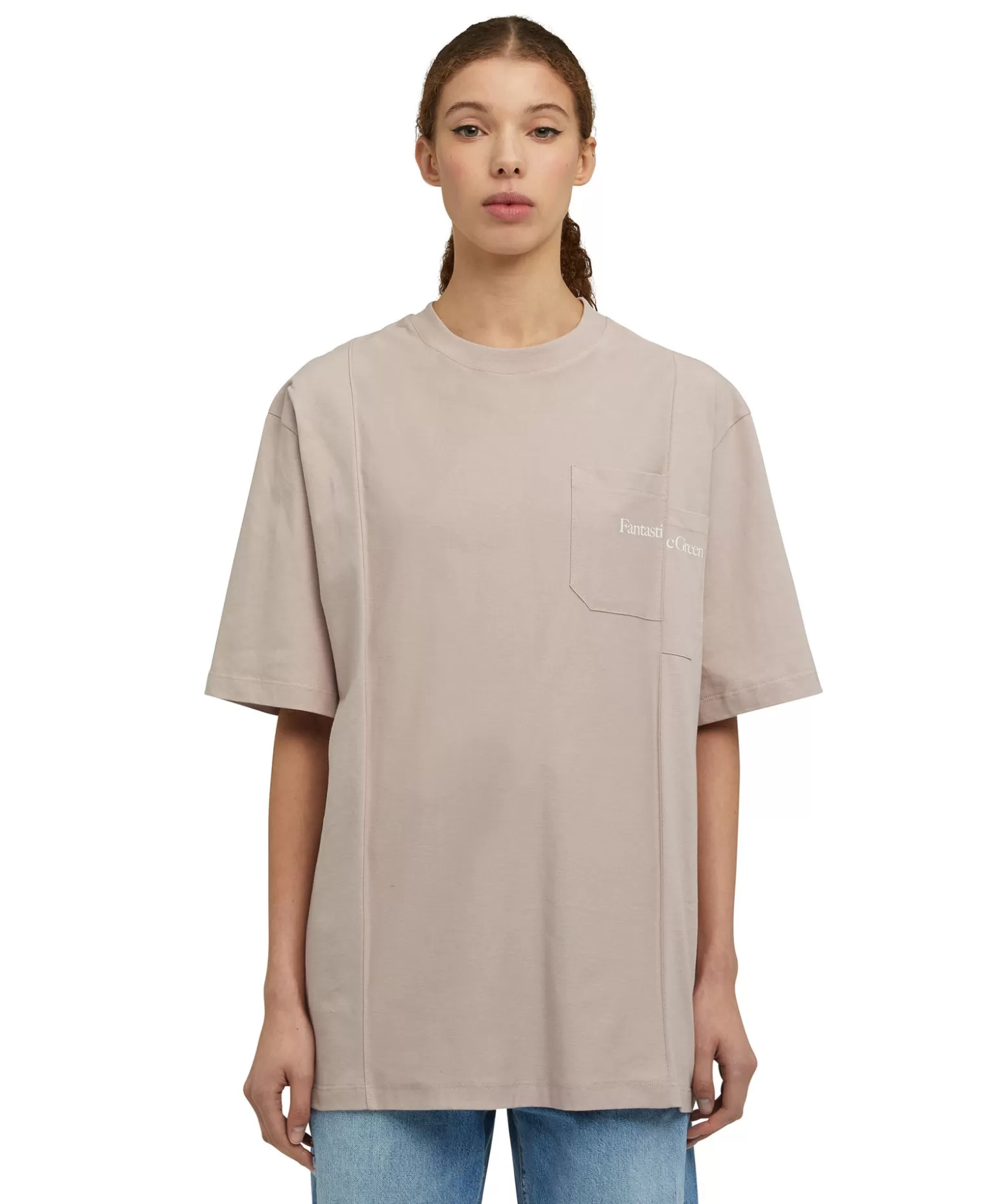 Donna MSGM T-Shirt Girocollo In Cotone Organico Della Capsule Fantastic Green