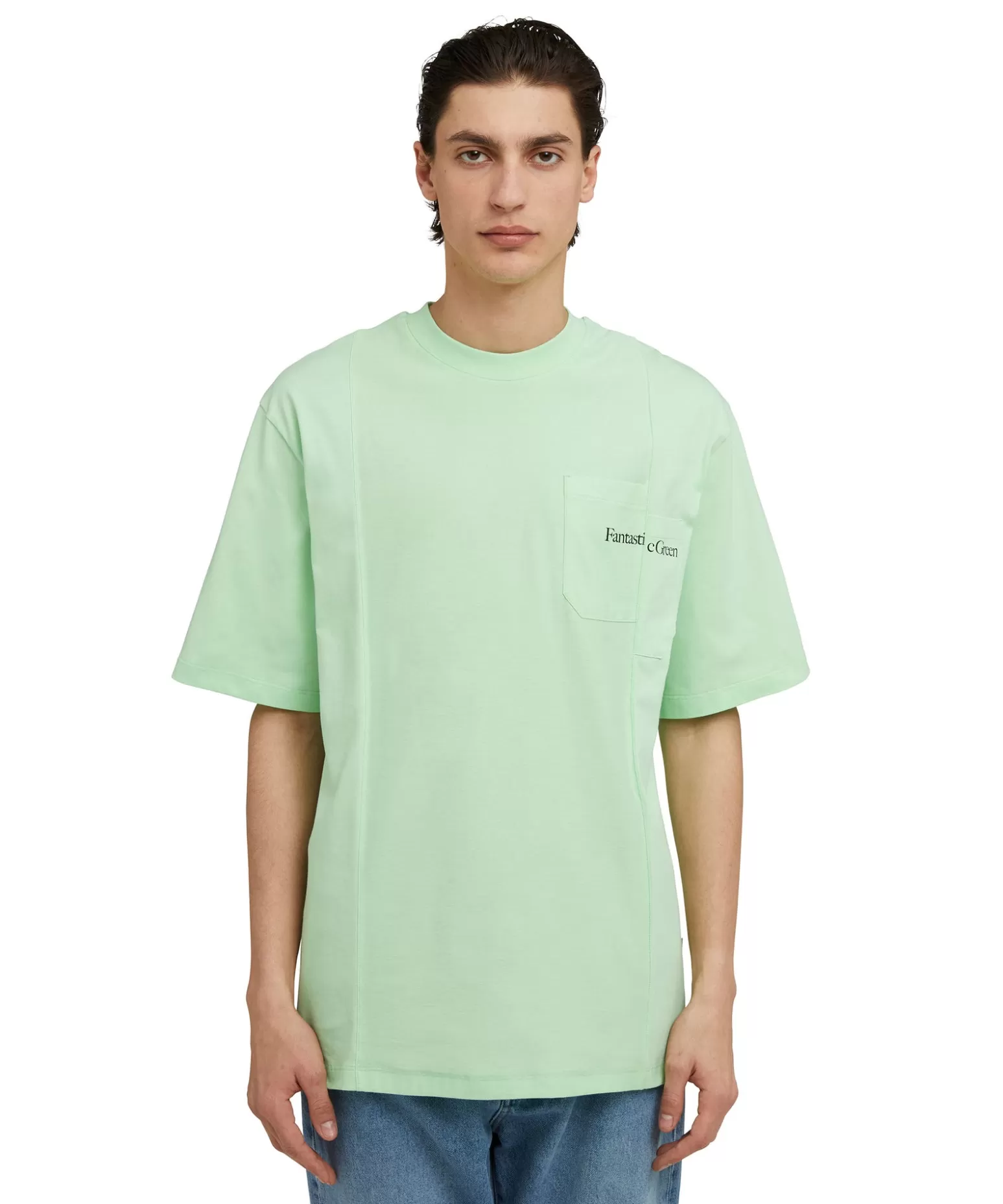 Donna MSGM T-Shirt Girocollo In Cotone Organico Della Capsule Fantastic Green