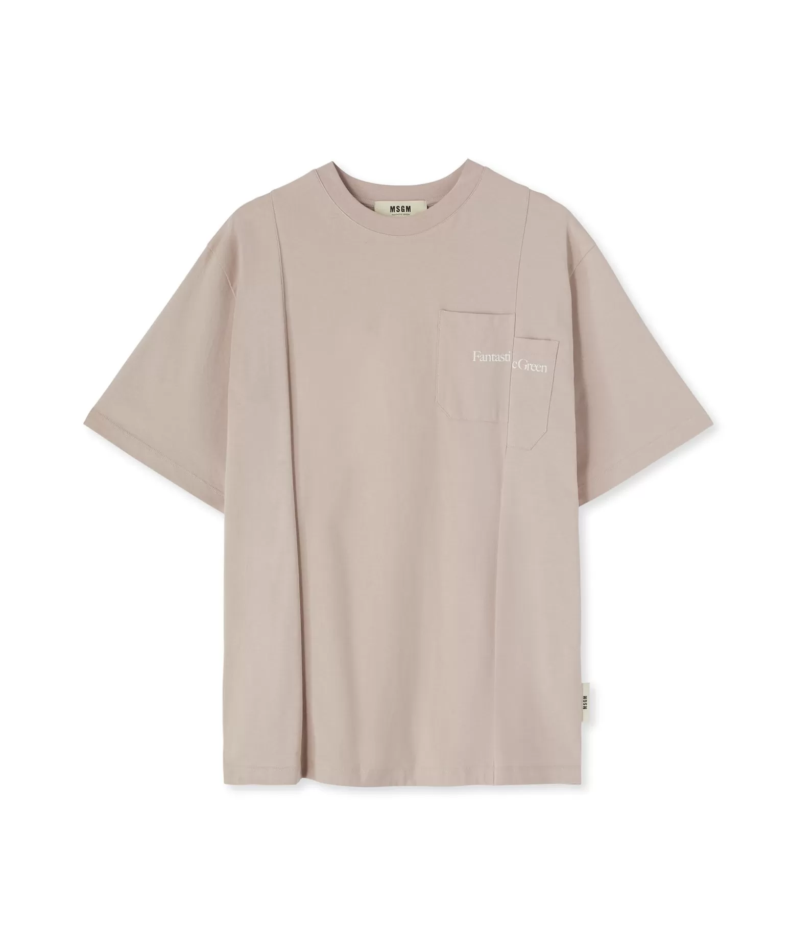 Donna MSGM T-Shirt Girocollo In Cotone Organico Della Capsule Fantastic Green