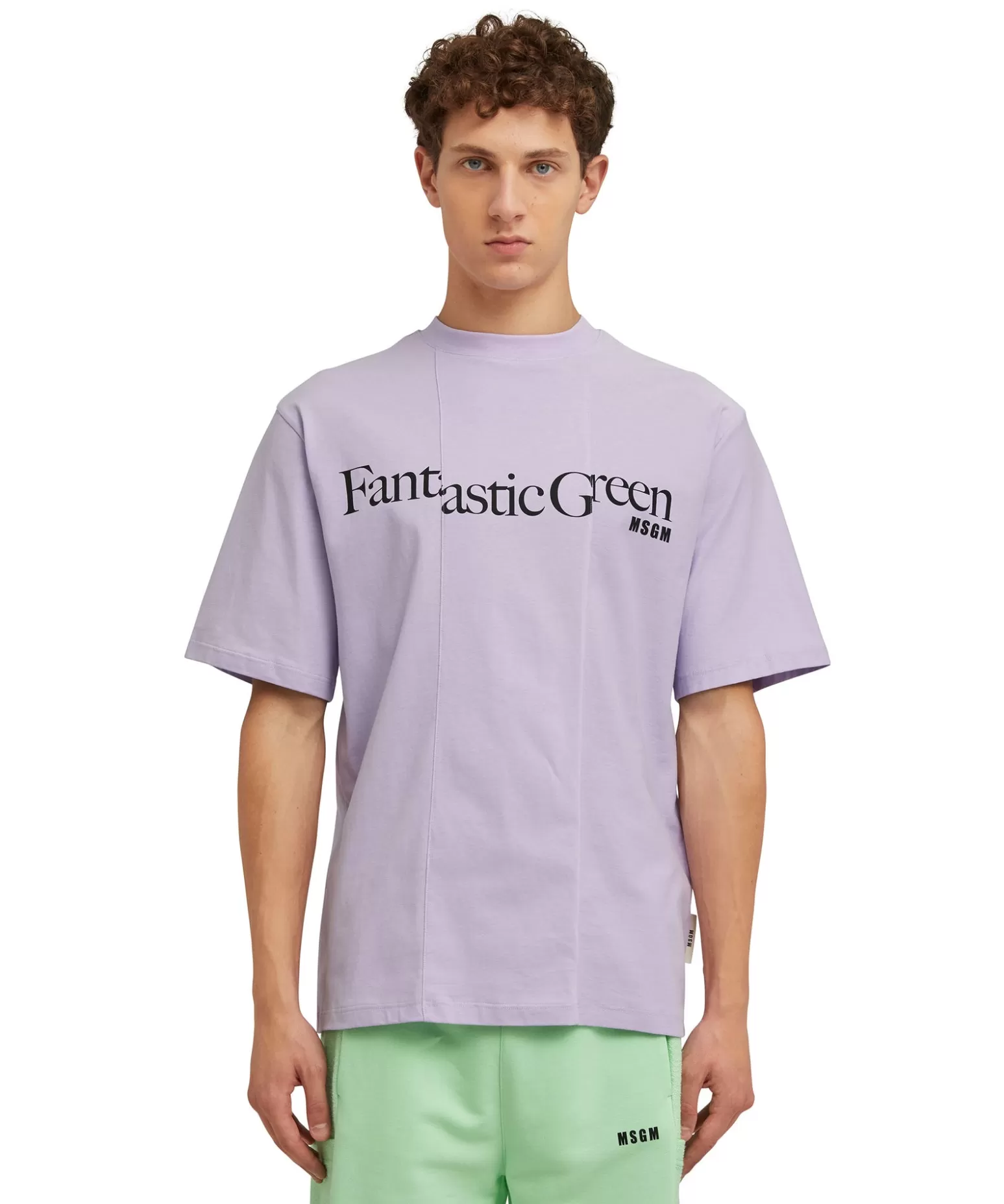 Donna MSGM T-Shirt Girocollo In Cotone Organico Della Capsule Fantastic Green