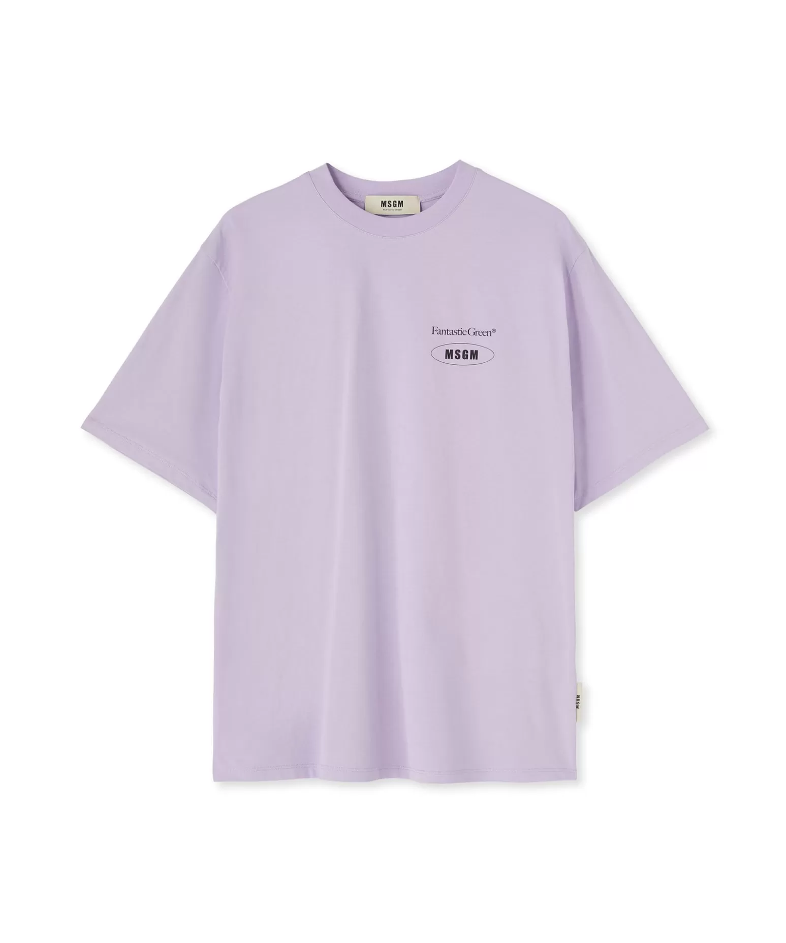 Donna MSGM T-Shirt Girocollo In Cotone Organico Della Capsule Fantastic Green
