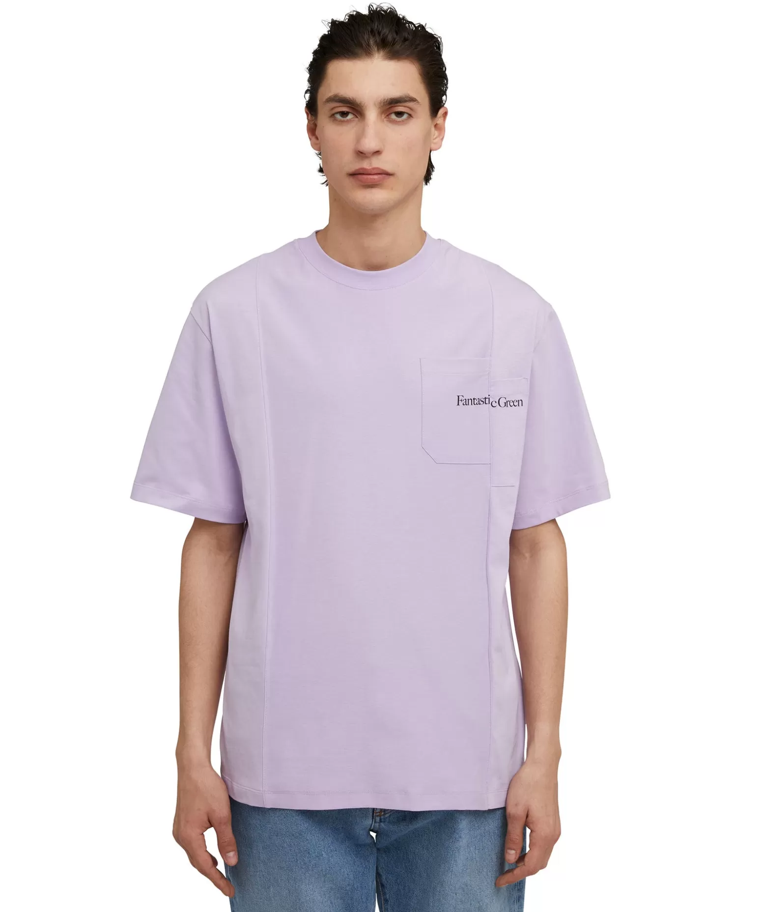 Uomo MSGM T-Shirt Girocollo In Cotone Organico Della Capsule Fantastic Green