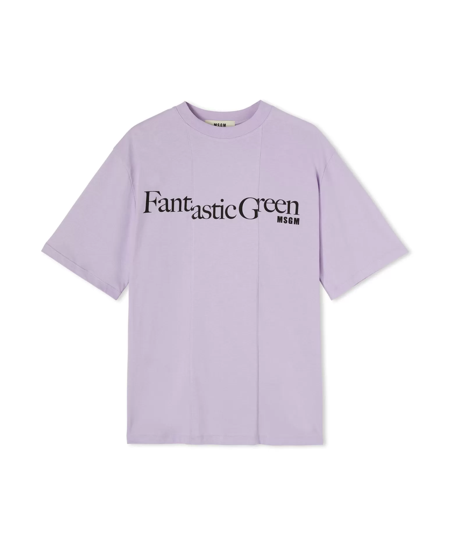 Uomo MSGM T-Shirt Girocollo In Cotone Organico Della Capsule Fantastic Green