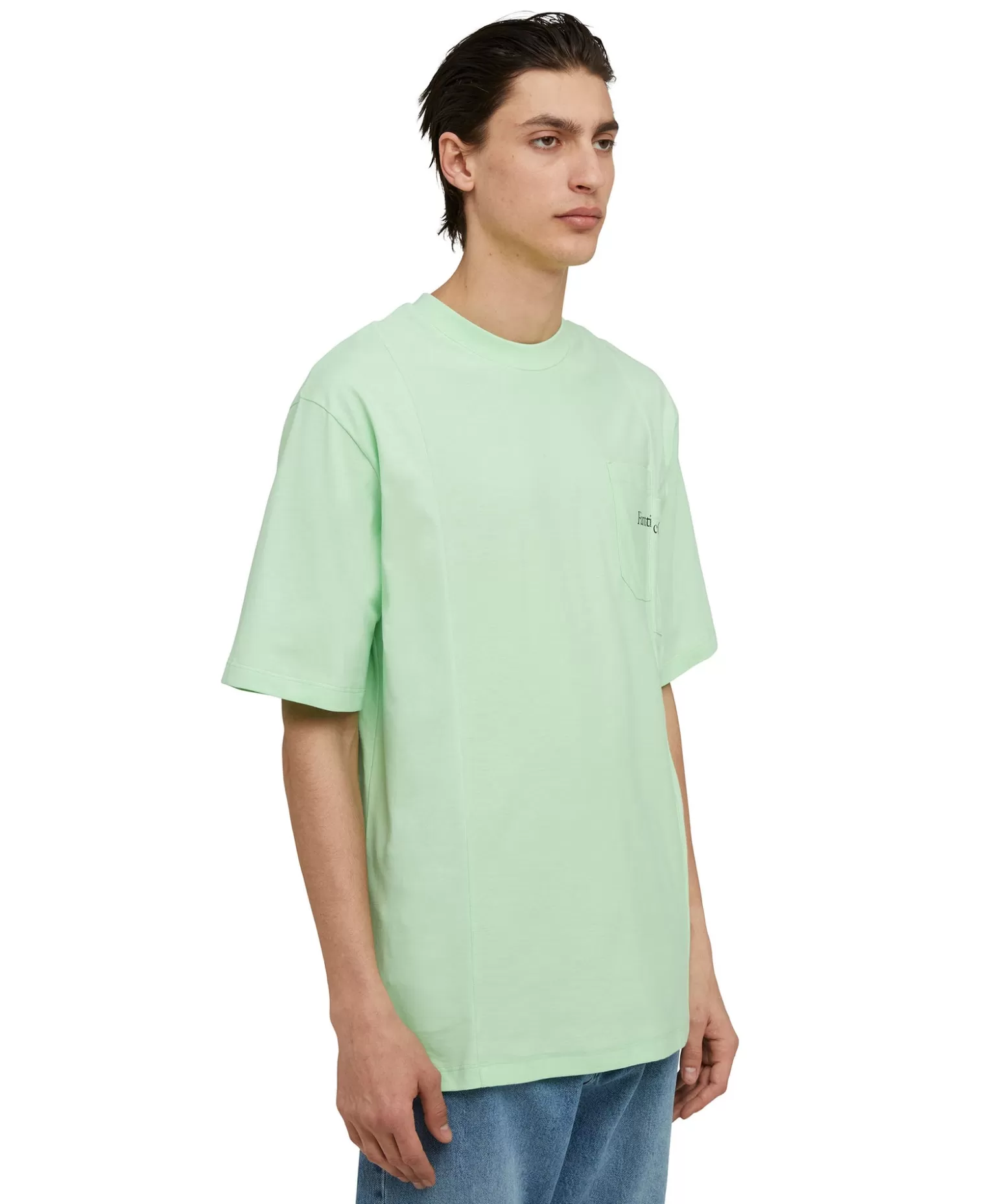 Uomo MSGM T-Shirt Girocollo In Cotone Organico Della Capsule Fantastic Green
