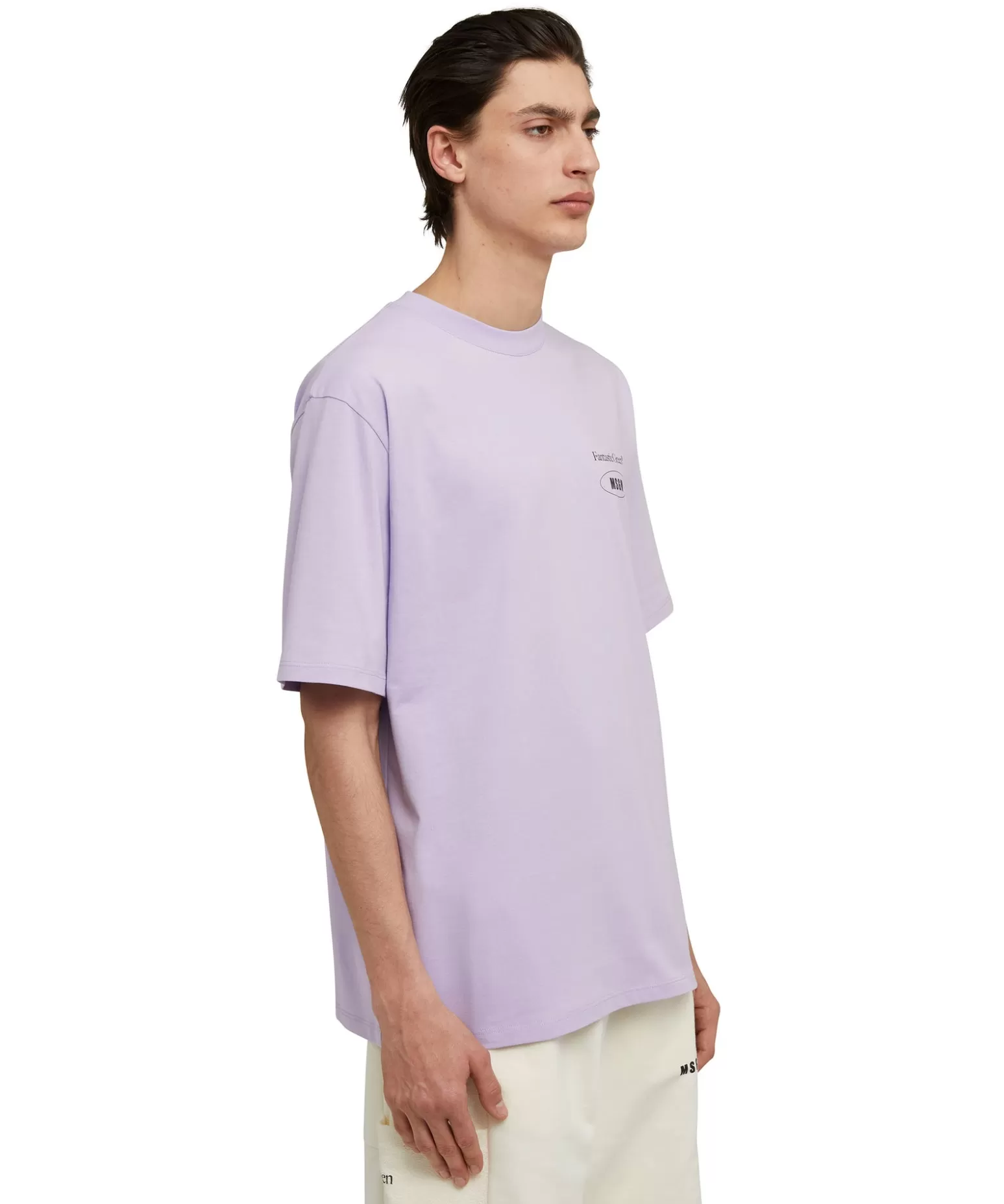 Uomo MSGM T-Shirt Girocollo In Cotone Organico Della Capsule Fantastic Green