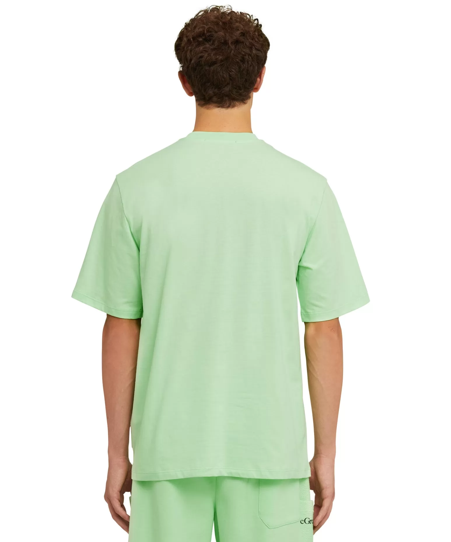 Uomo MSGM T-Shirt Girocollo In Cotone Organico Della Capsule Fantastic Green