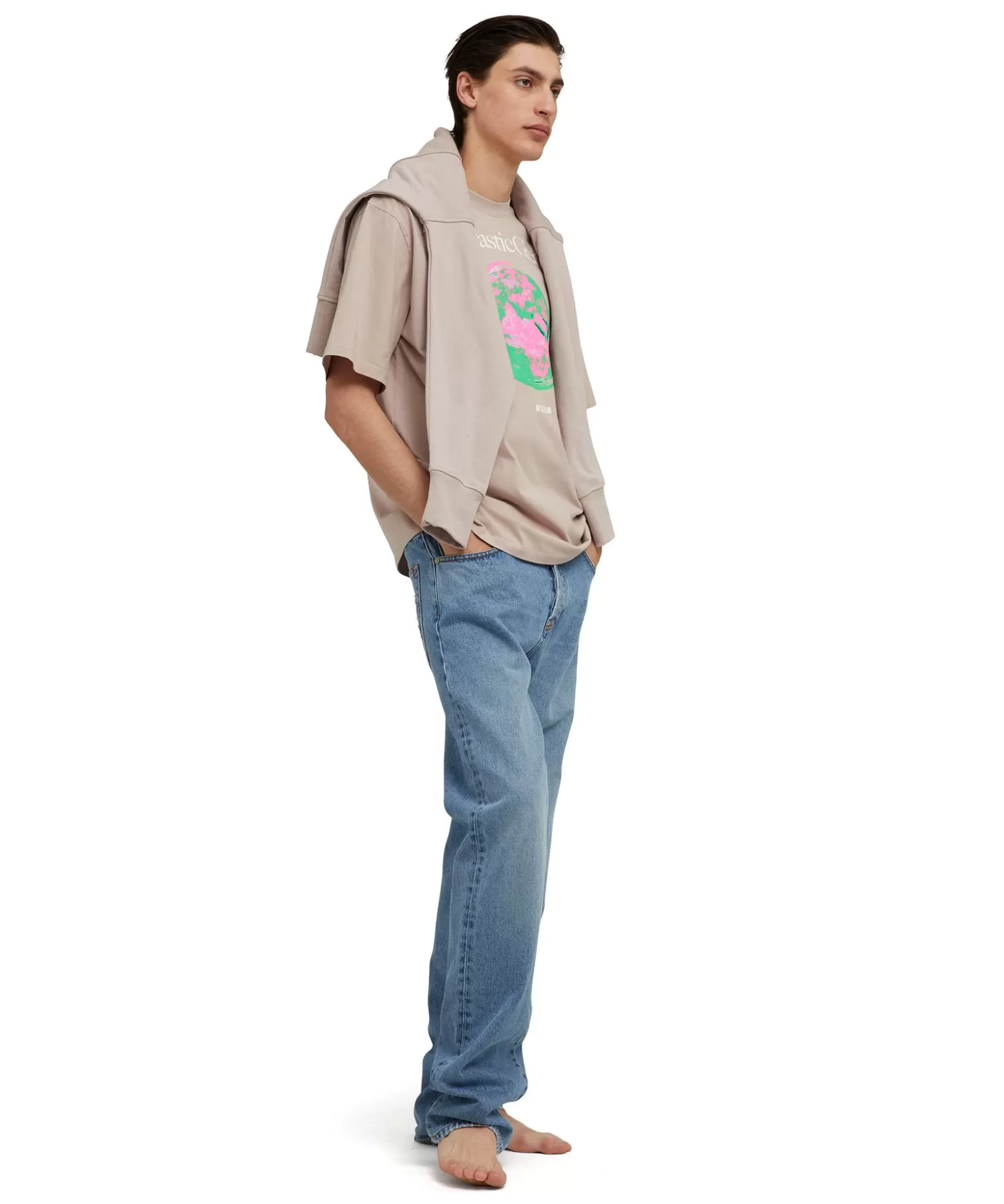 Donna MSGM T-Shirt Girocollo In Cotone Organico Della Capsule Fantastic Green