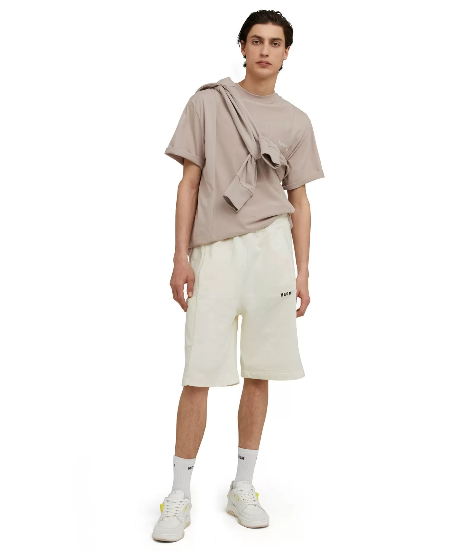 Uomo MSGM T-Shirt Girocollo In Cotone Organico Della Capsule Fantastic Green