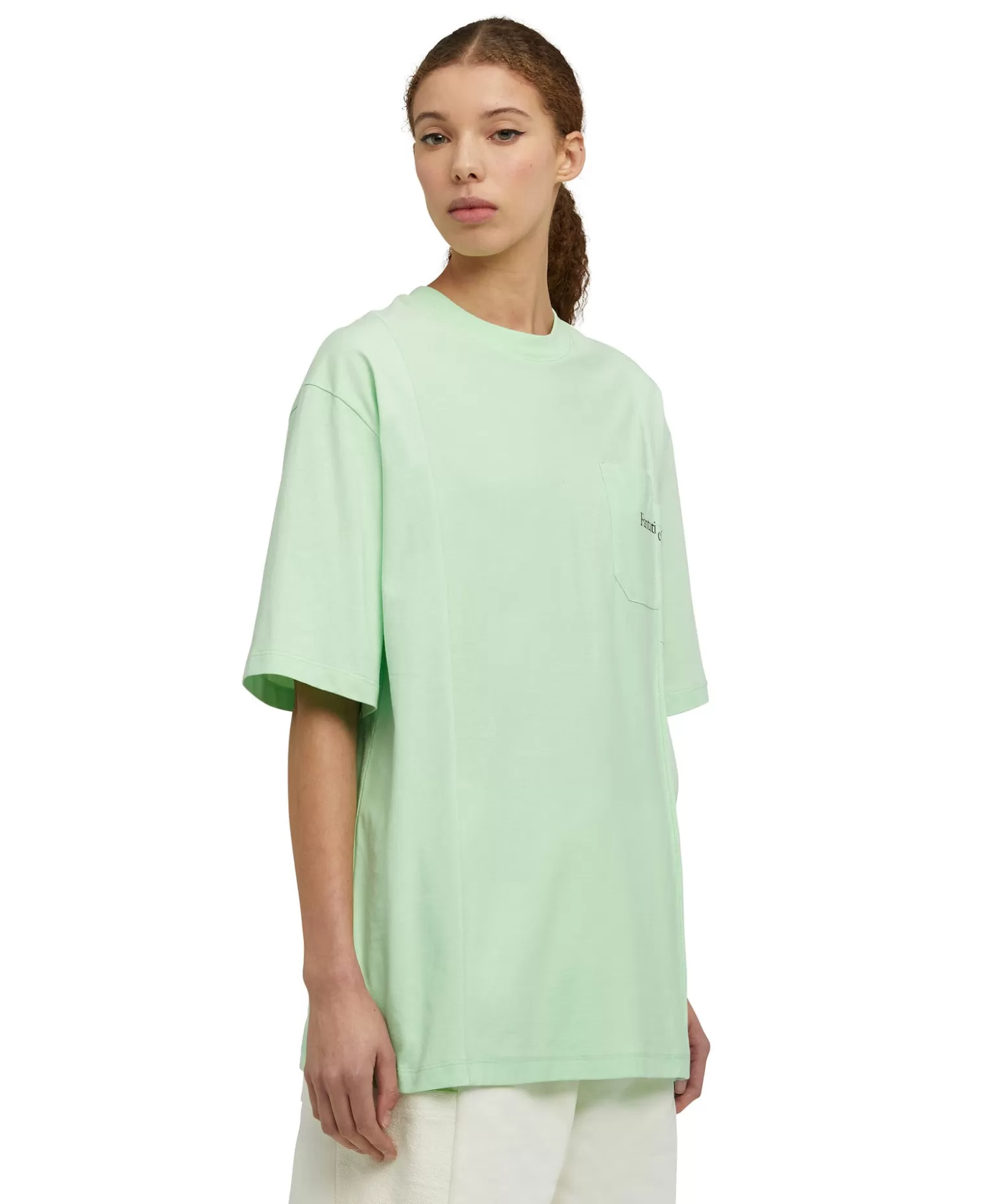 Uomo MSGM T-Shirt Girocollo In Cotone Organico Della Capsule Fantastic Green