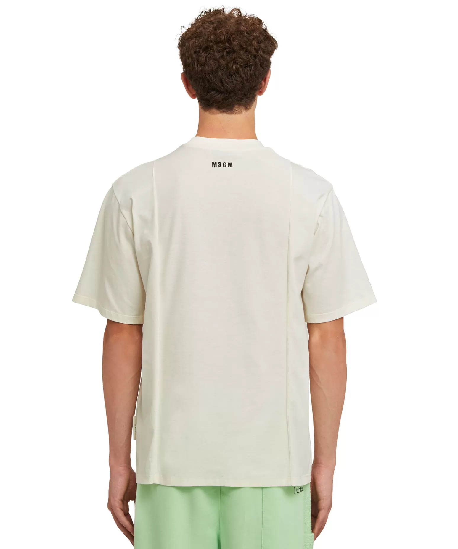 Uomo MSGM T-Shirt Girocollo In Cotone Organico Della Capsule Fantastic Green