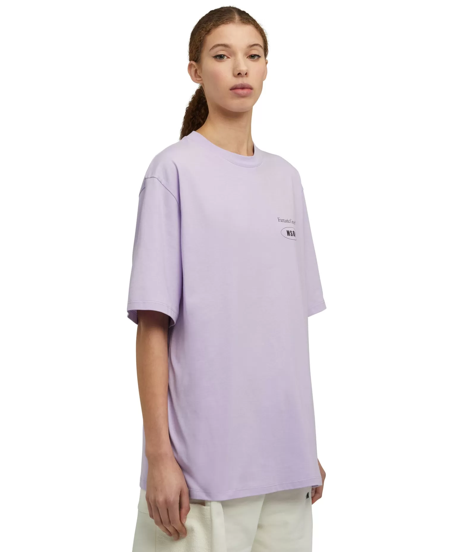 Uomo MSGM T-Shirt Girocollo In Cotone Organico Della Capsule Fantastic Green