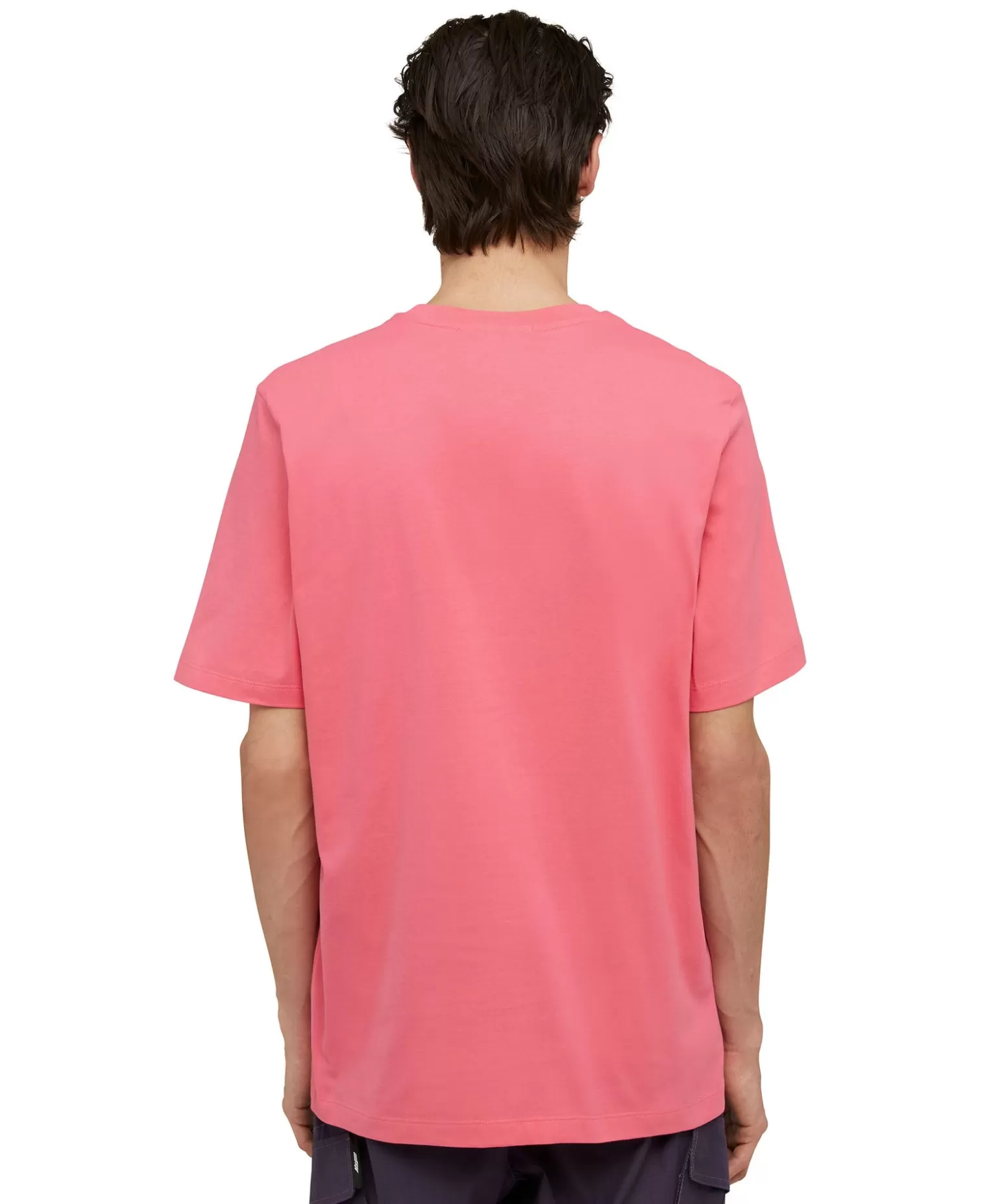 Uomo MSGM T-Shirt Girocollo In Cotone Tinta Unita Con Micro Logo