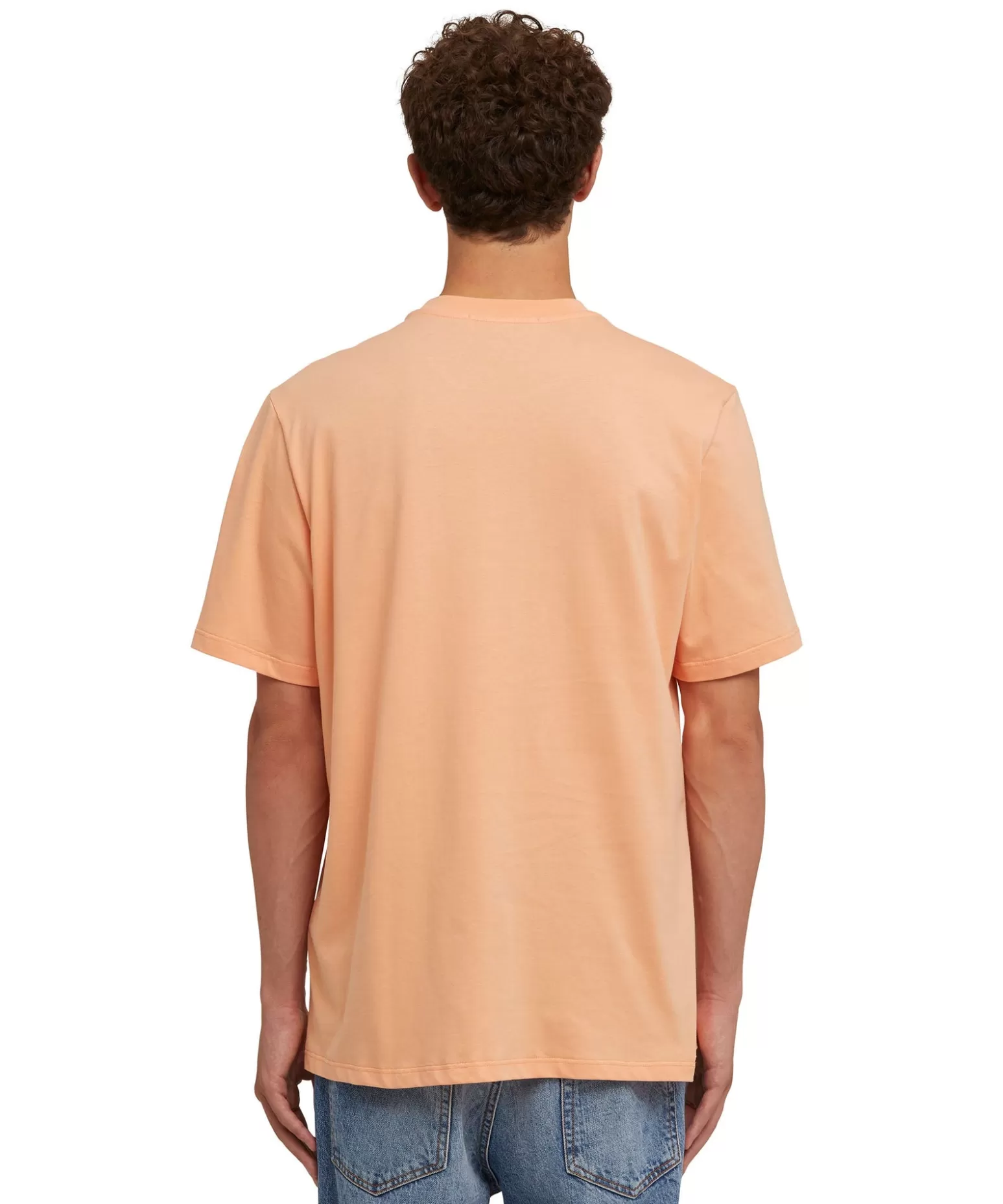 Uomo MSGM T-Shirt Girocollo In Cotone Tinta Unita Con Micro Logo
